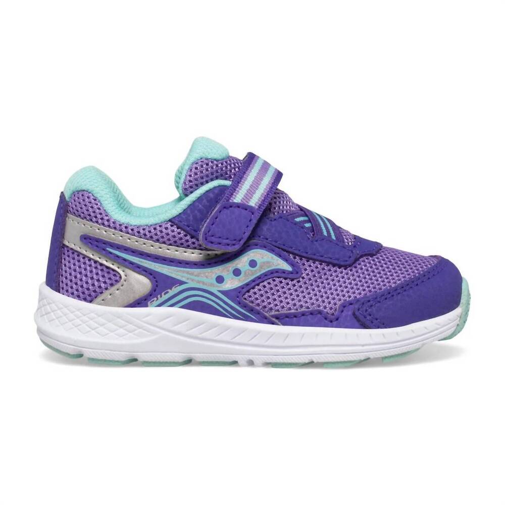 NEW SAUCONY girl's ride sneakers in purple